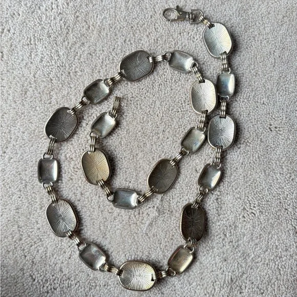 Vintage Western Boho Silver & Turquoise Belt Concho 37” long - Picture 4 of 9